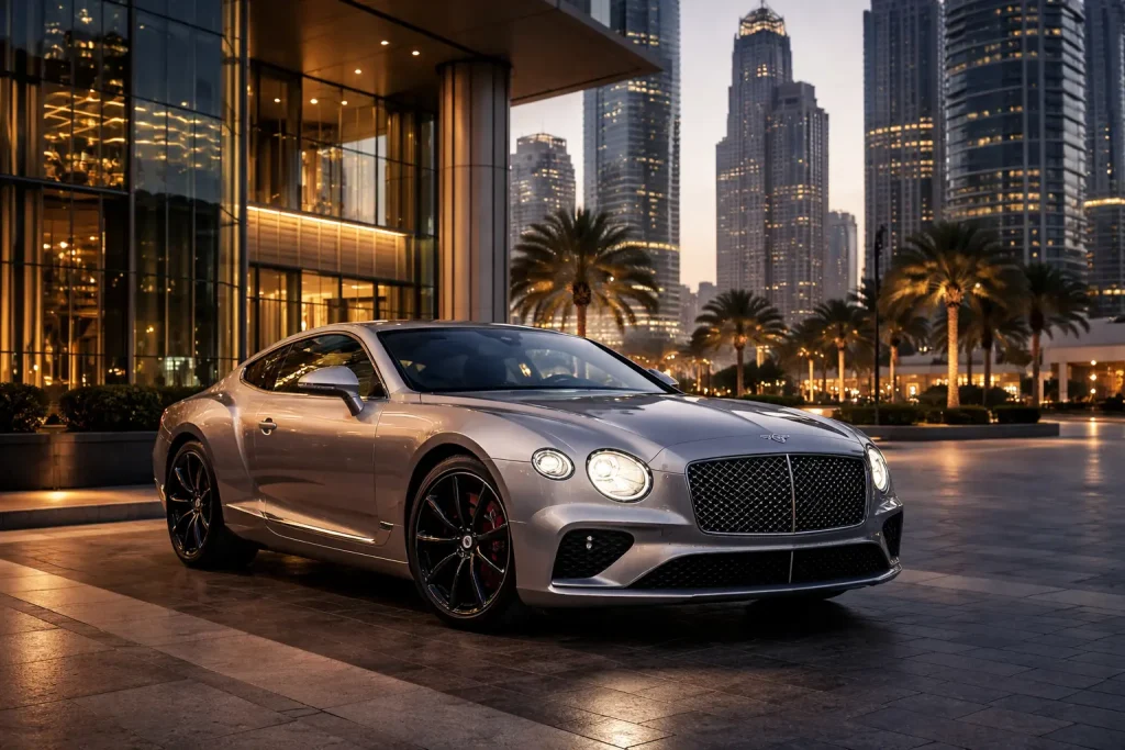 Bentley Continental GT at twilight in DIFC