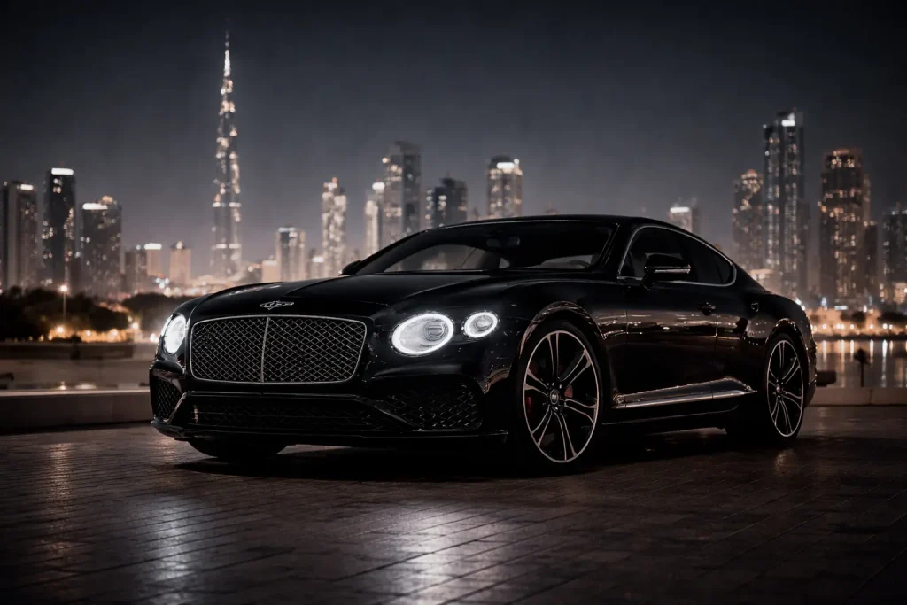 Front Executive Night Shot of Bentley Continental GT