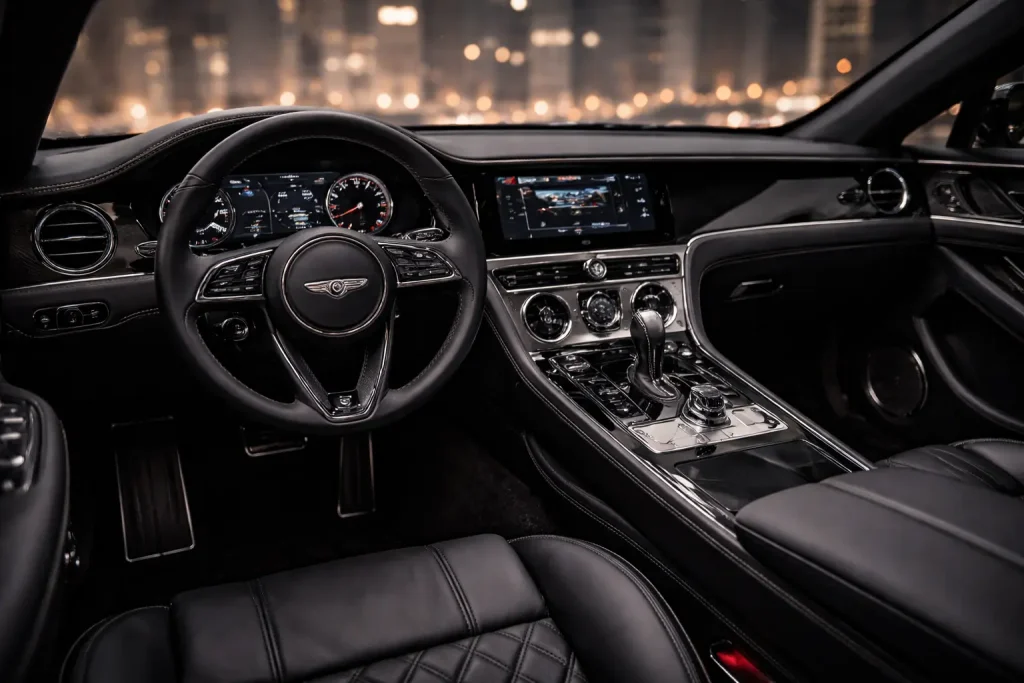 Luxury interior of Bentley Continental GT